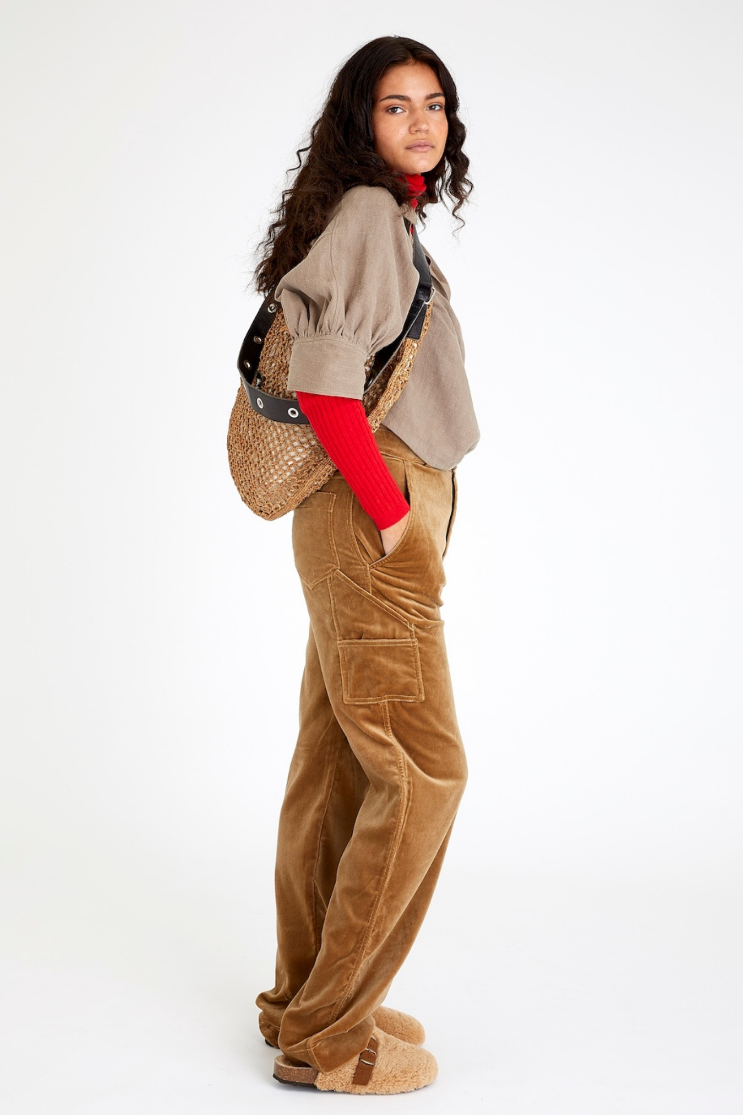 PANTALON LONBOARD EN SOIE-RACINE
