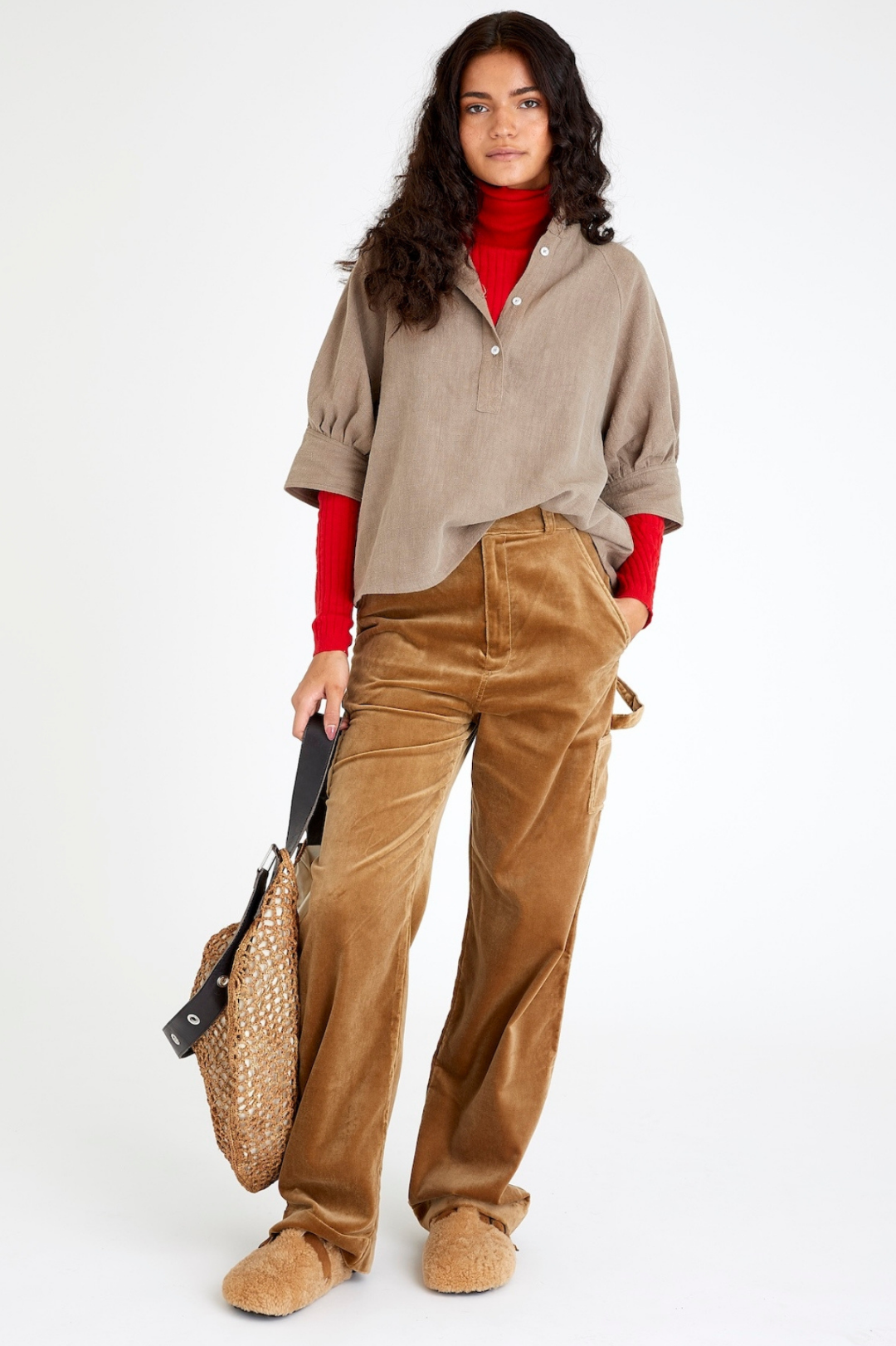 PANTALON LONBOARD EN SOIE-RACINE