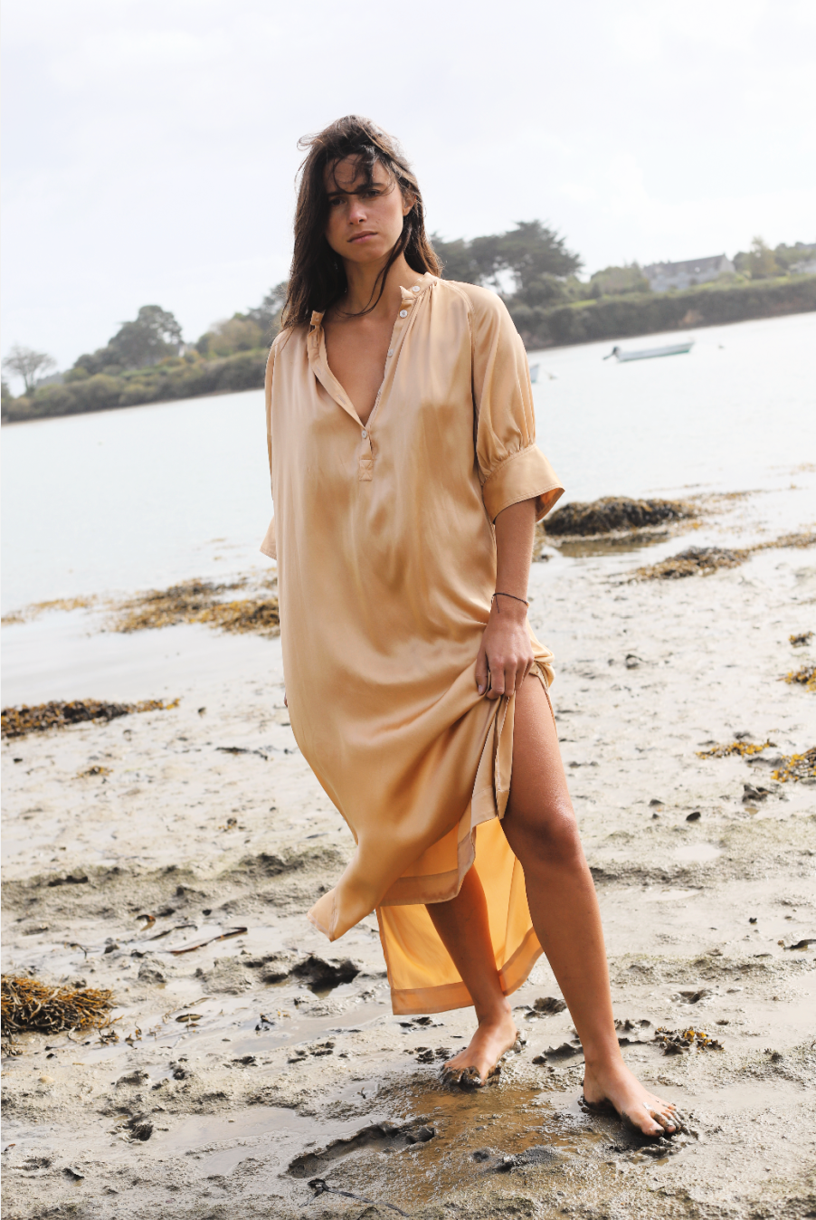 ROBE VEDETTE SABLE BEIGE