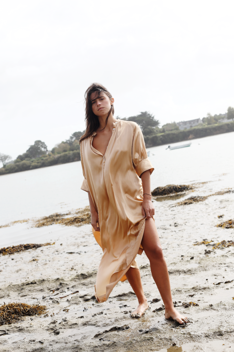 ROBE VEDETTE SABLE BEIGE