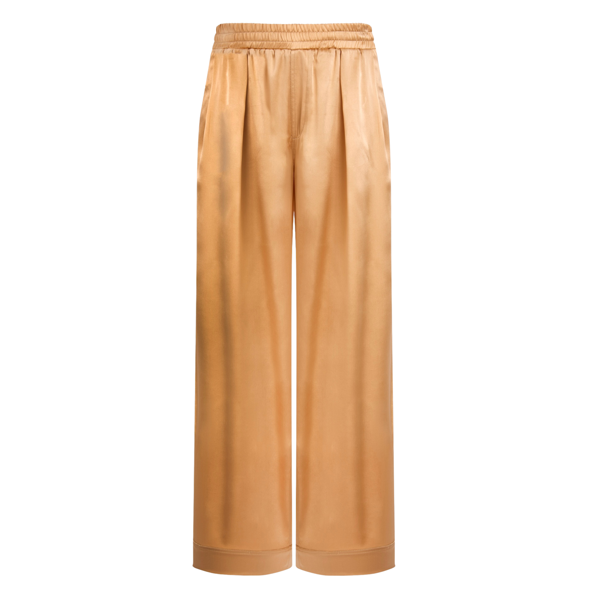 PANTALON BRISE- SABLE BEIGE EN SOIE